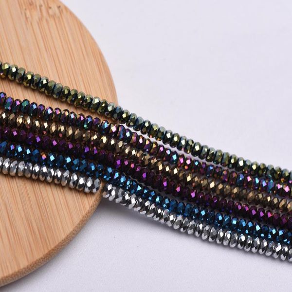 Perles 2x4 mm facette en gros hématite enrobée lâche pour bijoux faisant des bijoux en pierre de pierre naturelle