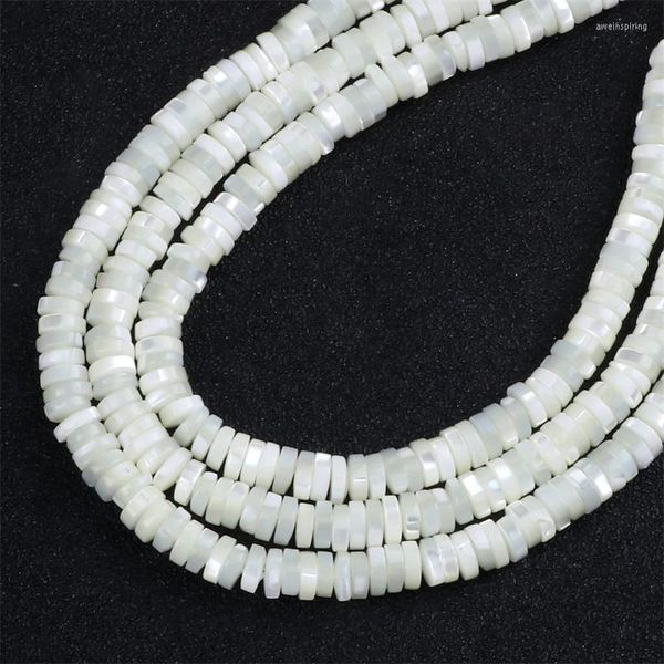 Perles 2x6mm En Gros Oblate Cylindrique Naturel D'eau Douce Lâche Coquillage Nacre BRICOLAGE Artisanat Fabrication De Bijoux Collier Charmes