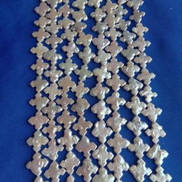 Perles livraison gratuite 38 cm spécial baroque carré croix perles de perles baroques en brin 100% nature perle d'eau douce en vrac 15 m