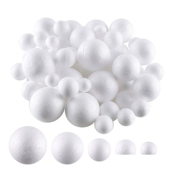 Perles 3Cm 4Cm 5Cm Blanc Modélisation Polystyrène Styromousse Boule De Mousse Décoration Fournitures Boules Décoratives Remplisseur Mini Drop Livraison Hom Dhlt8