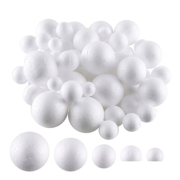 Perles 3Cm 4Cm 5Cm blanc modélisation polystyrène polystyrène mousse boule décoration fournitures boules décoratives remplissage Mini livraison directe maison Dh0V1