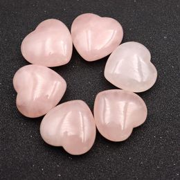 Perles 3cm coeur statue décoration sculptée en pierre rose quartz guérison cristal naturel en pierre cadeau ornement décor