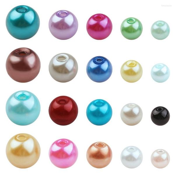 Cuentas de 4/6/8/10/12mm de cristal de colores mixtos redondos de imitación de pera para hacer joyas de cristal, pulseras, collares, accesorios para pendientes
