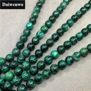 Perles 4a Africa Emerald Stone Natural Perles en vrac 6/8/10mm DIY pour le collier de bracelet