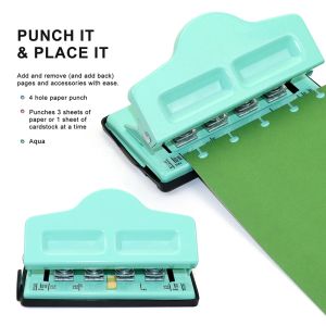 Perles 4Hole Creative Creative Chable Hole Forme Punch Disc Ring DIY Paper Cutter Ttype Puncher Craft Hine Bureaux PAPEERY