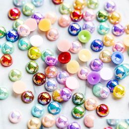 Perles 4 mm / 5 mm 10000 / 5000pcs Couleurs nature / AB Couleurs à demi-rond Platback Scrapbooking Embellissement Craft Drop Drop Livrot Dhodm