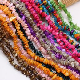 Perles 5-8mm irrégulière forme libre puce gravier coquille colorant coloré nacre perle en vrac pour la fabrication de bijoux collier à faire soi-même boucle d'oreille