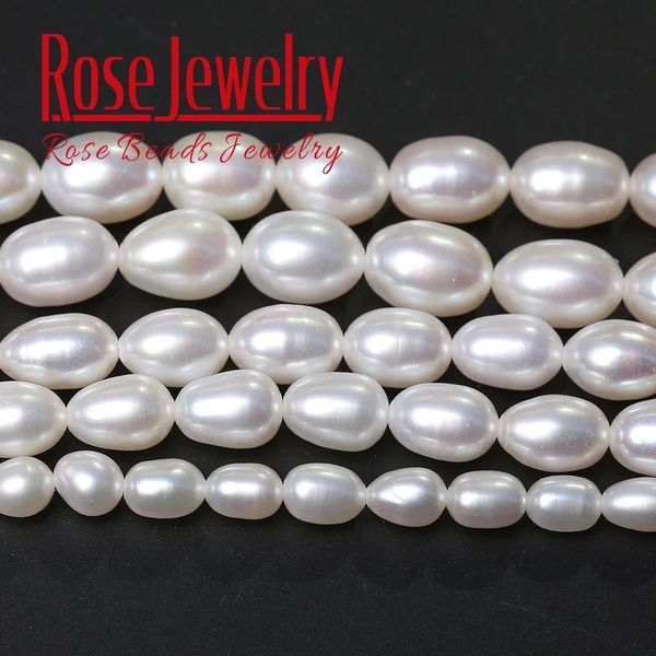 Perles 5a qualité 100% blanc perle réel naturel natural d'eau douce Culture Rice Forme Loose Perles 36 cm Stron 311 mm Taille pour la fabrication de bijoux
