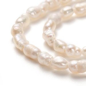 Perles 5 brins de perles de culture d'eau douce naturelles brins de perles en forme de riz pour bijoux femme faisant un décor environ 115 pièces/brin