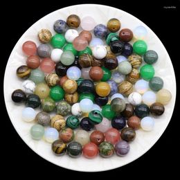 Kralen 8/10/12mm 1 paar Half Geboord Gat DIY Voor Oorbellen Ronde Bal Reiki Healing natuurlijke Agaat Opaal Quartz Crystal Stone