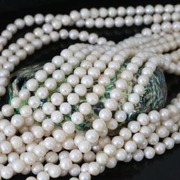 Perles 8-9mm perle blanche de culture d'eau douce naturelle en vrac pour la fabrication de bijoux ajustement collier à faire soi-même Bracelet femmes 15 pouces B1326