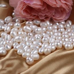 Perles 89mm blanc naturel en vrac véritable perles de riz d'eau douce