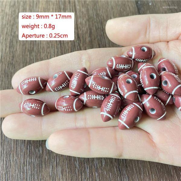 Perles 9 17mm Perforé Acrylique Rugby Espace DIY Bracelet Collier Bijoux Amulette Connecteur Fabrication Accessoires Trouvé En Gros