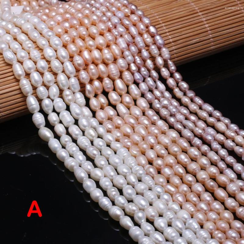 Pärlor Ett naturligt sötvatten Pärl Risformad lös 5-6 mm för smycken som gör DIY-armband örhänge halsbands tillbehör