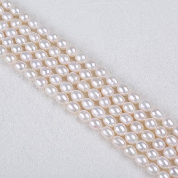 Perles AA + 89mm, perles de riz blanc naturel, brins de perles d'eau douce à vendre