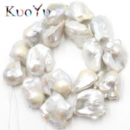 Perles AAA 1428 mm Natural irréguliers blanc baroque perle en eau douce perles pour les bijoux faisant des bracelets de bricolage Collier 15 "