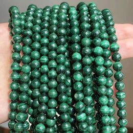Perles aaa malachite naturel rond des perles de pierre en liberté s'adapter à un collier de bracelet bricol