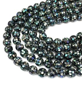Perles en coquille d'ormeau, naturelles, rondes et lisses, pierres précieuses amples, entretoise, fabrication de bijoux, accessoires de Bracelet, 10mm, prix d'usine