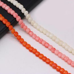 Kralen kunstmatige oranje roze witte knopvorm koraal spacer voor sieraden maken ketting armband accessoires cadeau maat 3x6 mm