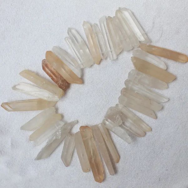 Perles Big, Natural Clear Quartzs Roug FreeForm Beads 14,5 