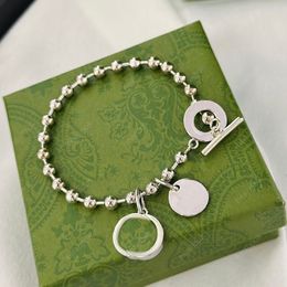 Brazalete de diseñador Pulseras de cuentas de plata para mujeres Hombres Pulsera de amor Diseñadores Joyas Brazaletes de lujo G Hip Hop con caja