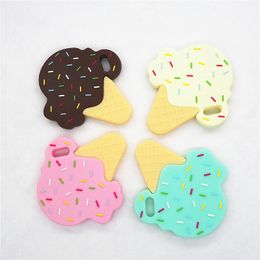 Perles Chengkai 5 pièces sans BPA Silicone crème glacée anneau de dentition bricolage nouveau-né bébé sucette factice pendentif soins infirmiers sensoriel dessin animé jouet cadeau