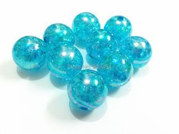 Perles (choisissez la taille en premier) perles AB acryliques bleues craquelées de 12mm/16mm/20mm