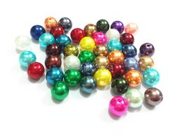 Perles (choisissez la taille en premier) 6mm/8mm/10mm/12mm/14mm/16mm/18mm/20mm/23mm/25mm/perles d'imitation acryliques de couleurs mélangées
