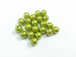 Perles (choisissez la taille en premier) 6mm/8mm/10mm/12mm/14mm/16mm/18mm/20mm/23mm/25mm/perles d'imitation acrylique vert Olive