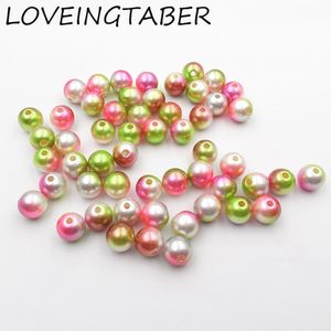 Perles (choisissez la taille en premier) 6mm/8mm/ 10mm/12mm rose vif/vert/marron (comme image) perles d'imitation acrylique pour collier d'enfants à faire soi-même