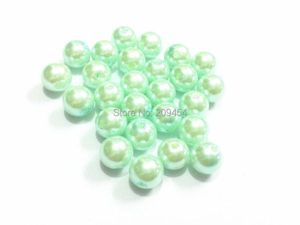 Perles (choisissez la taille en premier) 6mm/8mm/10mm/12mm/14mm/16mm/18mm/20mm/23mm/25mm/perles d'imitation acrylique vert menthe