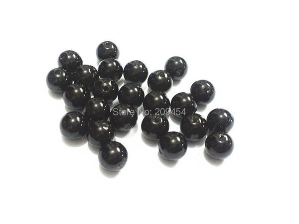 Perles (choisissez la taille en premier) 6mm/8mm/10mm/12mm/14mm/16mm/18mm/20mm/23mm/25mm/perles d'imitation acrylique noires