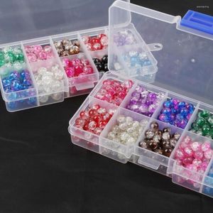 Kralen Craft Diy Crackle Art Crystal Glass Round Charm Set 6mm 8mm 10 Kleur met organisatordoos voor armband