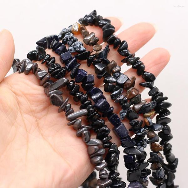 Perles De Mode 5-8mm Pierre Naturelle Tourmaline Noire Agate Irrégulièrement Perlée Pour La Fabrication De Bijoux DIY Collier Bracelet Accessoires