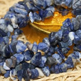 Perles à la mode, puces à pointe bleue, pépite de gravier irrégulier, breloques en pierre semi-précieuse de 5 à 7mm, bijoux à bricoler soi-même, amples 32 pouces B555