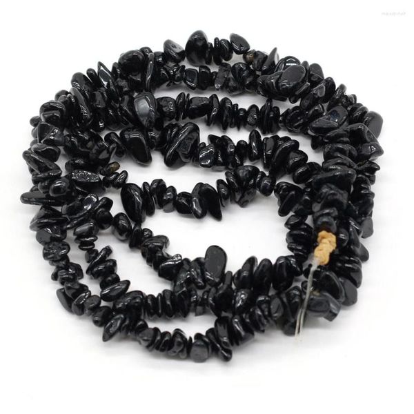 Cuentas de moda Irregular 5-8mm piedra Natural ágata negra grava cuentas para fabricación de joyería DIY collar pulsera Accesorios