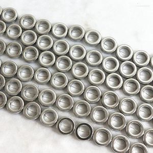 Perles à la mode couleur argent, pierre hématite de haute qualité, forme d'anneau circulaire 6mm 8mm 10mm 12mm, fabrication de bijoux en vrac B211