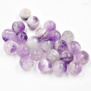 Perles FLTMRH rondes mélangées de couleur violette, améthystes en pierre naturelle, collier pour la fabrication de bijoux