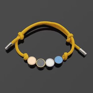 Perles pour bracelets Bangle d'or Femmes hommes Multicolore Rope à main Multicolore Réglage Unisexe Journée de commémoration en acier inoxydable Bracelet de charme