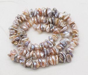 Perles perle d'eau douce blanc/rose/gris/noir violet Biwa Reborn Keshi 15 