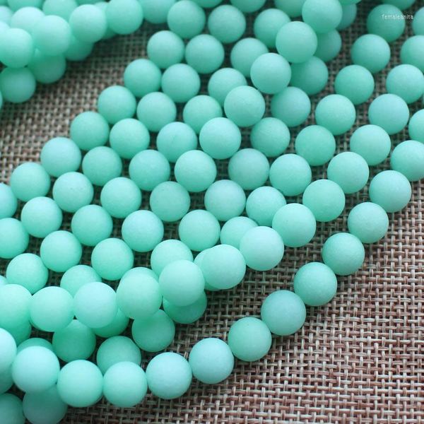 Beads Frost Amazonite Color Jades 6-14mm Round Loose 15