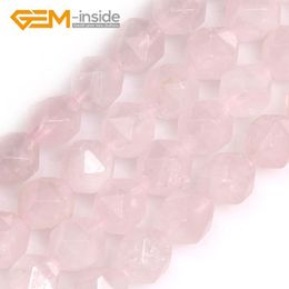 Perles GEMinside 8x10mm perles de quartz Rose à facettes perles de pierre naturelle bricolage perles en vrac pour la fabrication de bijoux brin 15 "cadeau bricolage chaud!!