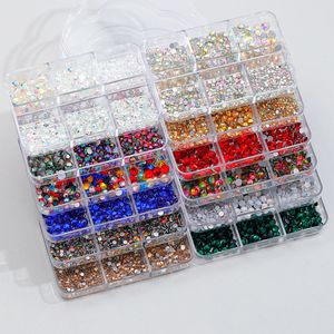 Mixed Size AB Crystal Glass Rhinestones, Faceted Gemstones for Nail Art, Crafts & DIY Decorations, Shiny Flatback Crystals