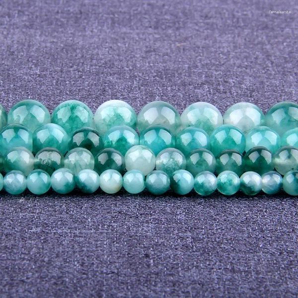 Perles vertes Aventurine calcédoine Jades pierre naturelle ronde en vrac pour la fabrication de bijoux 4-12mm Bracelet à bricoler soi-même 15 