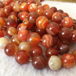 Kralen hoogwaardige natuurlijke rood gestreepte carneliaanse agat 6 mm 8 mm10 mm12 mm14 mm onyx ronde losse steen mode dames sieraden 15 '' ye2324