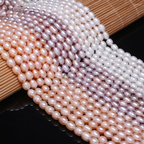 Perles de haute qualité perle d'eau douce naturelle en forme de riz en vrac 5-6 Mm pour la fabrication de bijoux Bracelet à bricoler soi-même collier accessoire