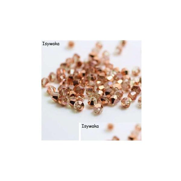 Beads Isywaka Sale Red Copper Color 100Pcs 4Mm Be Austria Crystal Charm Glass Bead Separador suelto para Diy Fabricación de joyas Drop Delivery H Dhjya