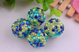 Perles Kwoi Vita Confetti colorés arc-en-ciel couleur résine Righestone Ball Beads grossistes 20 mm gros 100pcs pour enfants bijoux