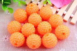 Perles Kwoi Vita Neon Orange Clear Resin Riginge Ball Beads Wholesals 20 mm Chunky 100pcs pour enfants bijoux