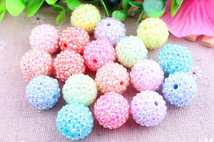 Beads Kwoi Vita Pastel Mix AB Color Mayores 20 mm Corbo 100pcs Resina Bola de dhillo